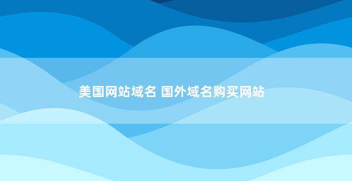 美国网站域名 国外域名购买网站
